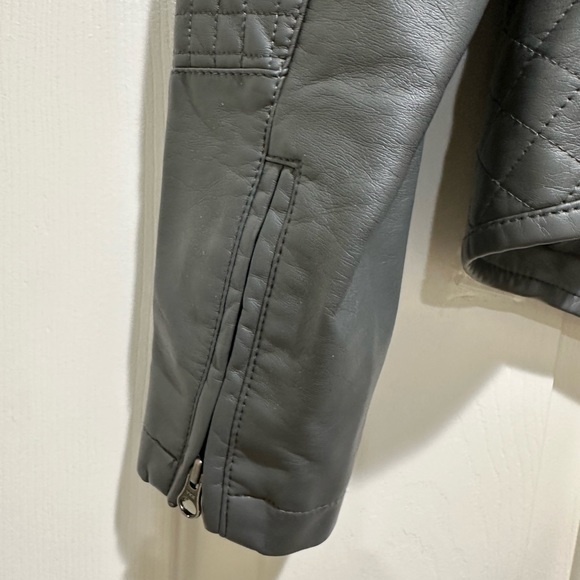 Apt 9 Gray Faux Leather Pleather Women’s Jacket NWOT Size M - Picture 8 of 11